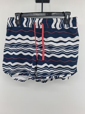 Womens Columbia Navy, White & Red Wave-Print Athletic Shorts